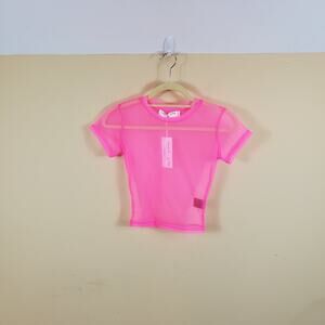 Emma & Sam Pink Mesh Tee Women's Size XS